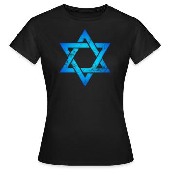 Israël étoile étoile de David hexagramme judaïsme symbole - T-shirt Femme - noir - Devant - AI Model Female 172 dark (172cm)