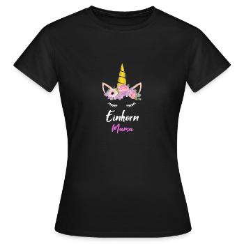 Einhorn Mama Geschenkidee - Frauen T-Shirt - Schwarz - Vorne - AI Model Female 172 dark (172cm)