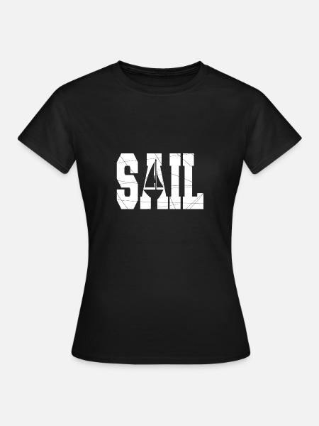 Segelboot - Frauen T-Shirt - Schwarz