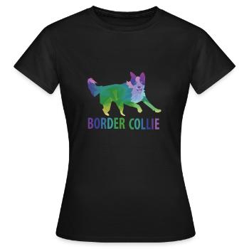 Border Collie Geschenk - Frauen T-Shirt - Schwarz - Vorne - AI Model Female 172 dark (172cm)