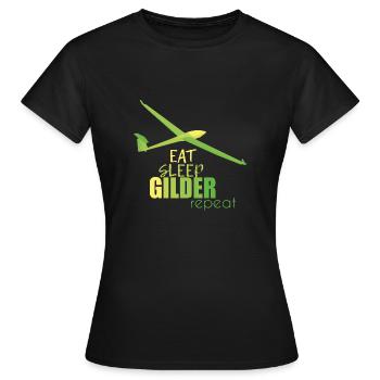Segelfliegen Segelflieger - Frauen T-Shirt - Schwarz - Vorne - AI Model Female 172 dark (172cm)