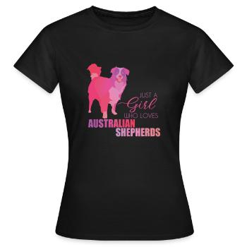 Australian Shepherd - T-shirt Femme - noir - Devant - AI Model Female 172 dark (172cm)