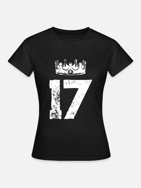 17 Zahl Krone - Frauen T-Shirt - Schwarz