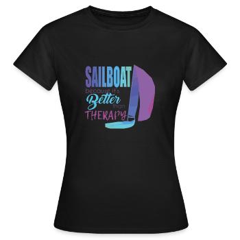 Segelboot - Frauen T-Shirt - Schwarz - Vorne - AI Model Female 172 dark (172cm)