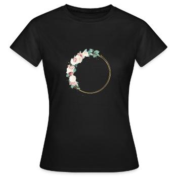 New roses wreath 1 - Frauen T-Shirt - Schwarz - Vorne - AI Model Female 172 dark (172cm)