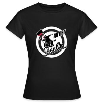 Antifa on Wheels - Women's T-Shirt - black - Front - AI Model Female 172 dark (172cm)