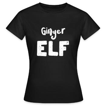 Ginger Elf - Christmas Elf - Women's T-Shirt - black - Front - AI Model Female 172 dark (172cm)