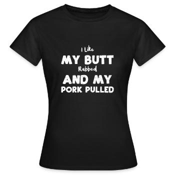 J’aime mes fesses frottées et mon por... - T-shirt Femme - noir - Devant - AI Model Female 172 dark (172cm)
