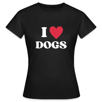 I Love Dogs I Heart Dogs - Frauen T-Shirt - Schwarz - Vorne - AI Model Female 172 dark (172cm)
