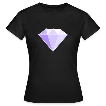 Edelsteine: Diamant Zeichnung. Juwel Symbol. - Frauen T-Shirt - Schwarz - Vorne - AI Model Female 172 dark (172cm)