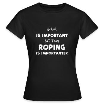 L’école est importante mais l’équipe Rop... - T-shirt Femme - noir - Devant - AI Model Female 172 dark (172cm)