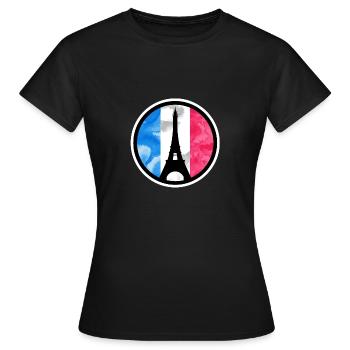 France France Tour Eiffel couleurs nationales - T-shirt Femme - noir - Devant - AI Model Female 172 dark (172cm)