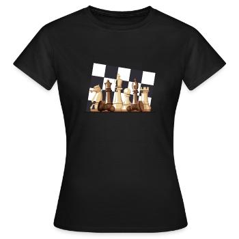Échiquier - T-shirt Femme - noir - Devant - AI Model Female 172 dark (172cm)