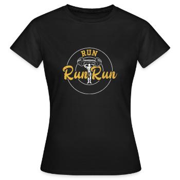 Run Run Run - Gym - Frauen T-Shirt - Schwarz - Vorne - AI Model Female 172 dark (172cm)