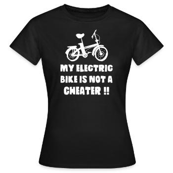 Le vélo électrique n’est pas un tricheur - T-shirt Femme - noir - Devant - AI Model Female 172 dark (172cm)