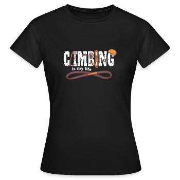 L'escalade c'est ma vie - L'escalade c'est ma vie - T-shirt Femme - noir - Devant - AI Model Female 172 dark (172cm)