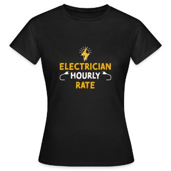 Électricien Taux horaire - T-shirt Femme - noir - Devant - AI Model Female 172 dark (172cm)
