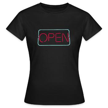 Open - T-shirt Femme - noir - Devant - AI Model Female 172 dark (172cm)