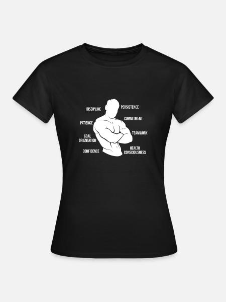 Powerlifting Bodybuilder Skills Anatomy Gym - Women's T-Shirt - black