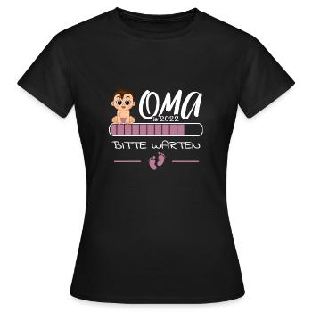 Damen Oma Loading 2022 Schwangerschaft Verkünden - Frauen T-Shirt - Schwarz - Vorne - AI Model Female 172 dark (172cm)