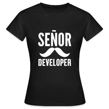Senor Developer Programmer Gift - Women's T-Shirt - black - Front - AI Model Female 172 dark (172cm)