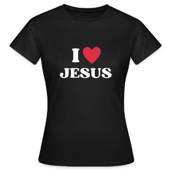 I Love Jesus and Jesus is love - Frauen T-Shirt - Schwarz - Vorne - AI Model Female 172 dark (172cm)