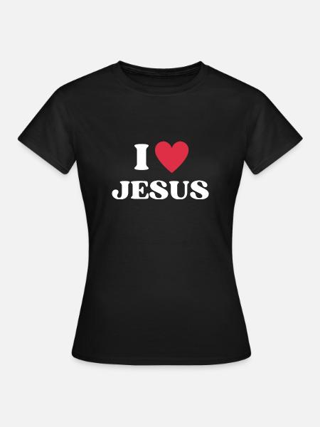 J’aime Jésus et Jésus est amour - T-shirt Femme - noir