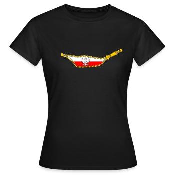 Inside Poland - Frauen T-Shirt - Schwarz - Vorne - AI Model Female 172 dark (172cm)