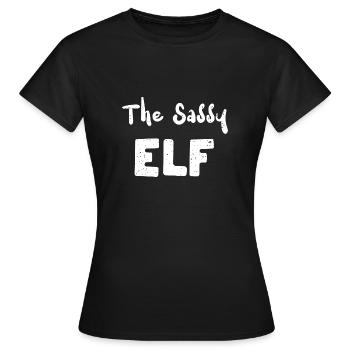 L’Elfe Sassy - Elfe de Noël - T-shirt Femme - noir - Devant - AI Model Female 172 dark (172cm)