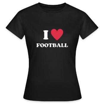 J’aime le football I Heart Footbal - T-shirt Femme - noir - Devant - AI Model Female 172 dark (172cm)