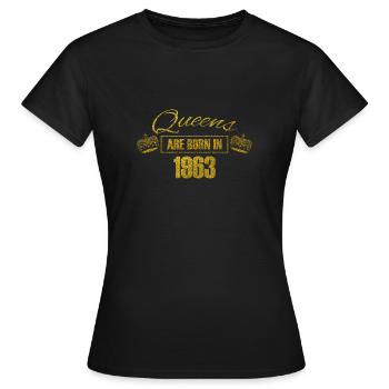 queens are born in 1963 - Geburtstag Koenigin Gold - Frauen T-Shirt - Schwarz - Vorne - AI Model Female 172 dark (172cm)