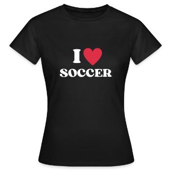 I Love Soccer - Frauen T-Shirt - Schwarz - Vorne - AI Model Female 172 dark (172cm)