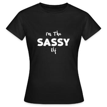 Je suis l’elfe sassy - Elfe de Noël - T-shirt Femme - noir - Devant - AI Model Female 172 dark (172cm)