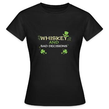 Whisky et mauvaises décisions - T-shirt Femme - noir - Devant - AI Model Female 172 dark (172cm)