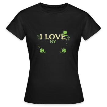 I Love Ny - St. Patrick's Day - Frauen T-Shirt - Schwarz - Vorne - AI Model Female 172 dark (172cm)