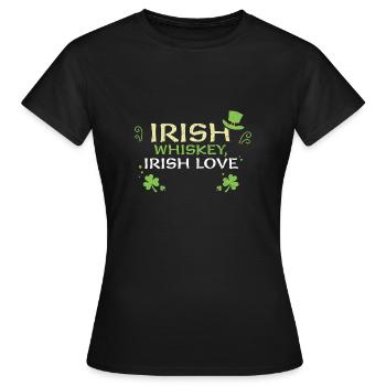 Whisky irlandais, amour irlandais - T-shirt Femme - noir - Devant - AI Model Female 172 dark (172cm)