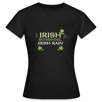 Soleil irlandais, pluie irlandaise - T-shirt Femme - noir - Devant - AI Model Female 172 dark (172cm)