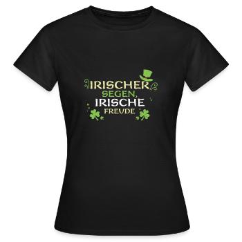 Irischer Segen, irische Freude - Frauen T-Shirt - Schwarz - Vorne - AI Model Female 172 dark (172cm)