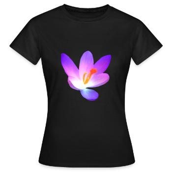 wundervolle Krokus - Blüte in violett im Frühjahr - Frauen T-Shirt - Schwarz - Vorne - AI Model Female 172 dark (172cm)
