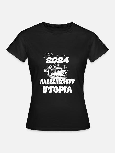 Narrenschiff Utopia - Frauen T-Shirt - Schwarz