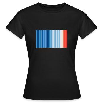 Warming Stripes Global 2019 - Frauen T-Shirt - Schwarz - Vorne - AI Model Female 172 dark (172cm)