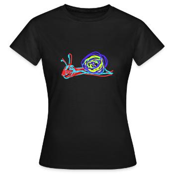 Escargot nu - T-shirt Femme - noir - Devant - AI Model Female 172 dark (172cm)