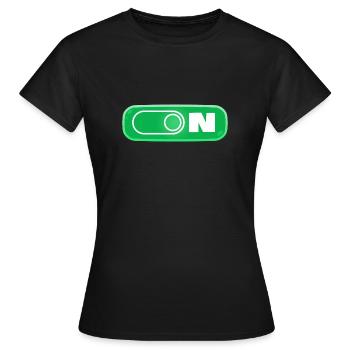 ON/OFF Switch EIN/AUS Schalter - Women's T-Shirt - black - Front - AI Model Female 172 dark (172cm)
