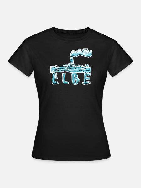 Elbe - Frauen T-Shirt - Schwarz
