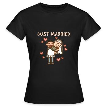 Hochzeitspaar Ehe - Frauen T-Shirt - Schwarz - Vorne - AI Model Female 172 dark (172cm)