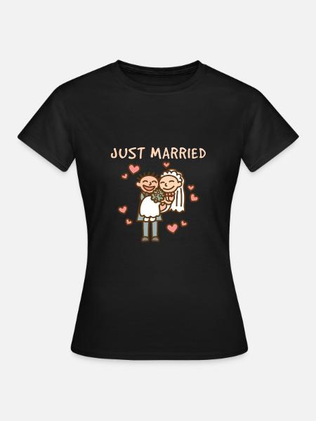 Hochzeitspaar Ehe - Frauen T-Shirt - Schwarz