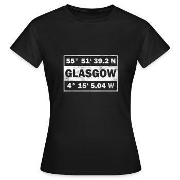 Glasgow Schottland Koordinaten Glasgow - Frauen T-Shirt - Schwarz - Vorne - AI Model Female 172 dark (172cm)