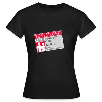 Testsieger Hintern - Lustiges Party Motiv - Frauen T-Shirt - Schwarz - Vorne - AI Model Female 172 dark (172cm)