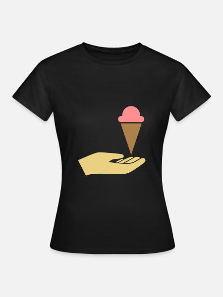 Hand reicht Eis - Frauen T-Shirt - Schwarz