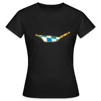 Innen bin ich Blau Weiß - Reißverschluss - Frauen T-Shirt - Schwarz - Vorne - AI Model Female 172 dark (172cm)